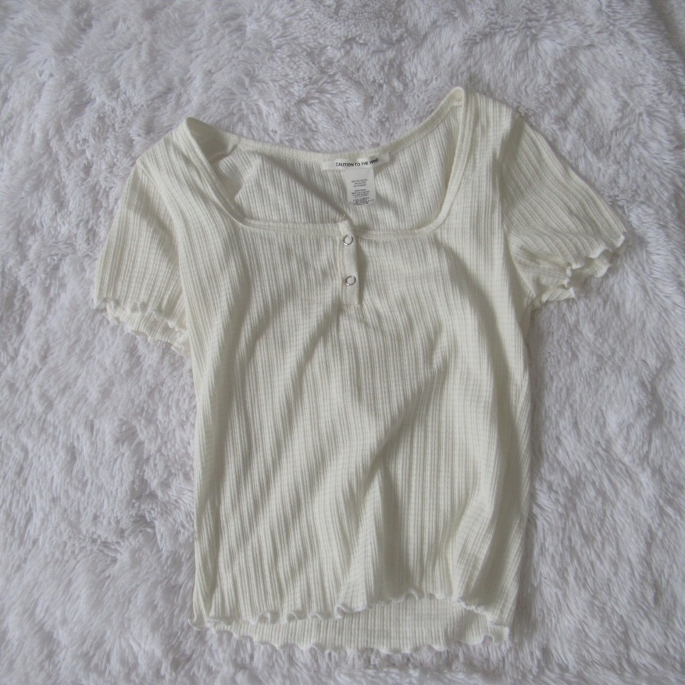 Cream Scrunchie Crop Top